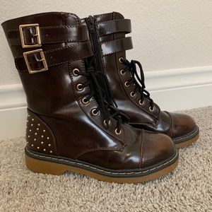 COMBAT BOOTS brown gold, barely worn